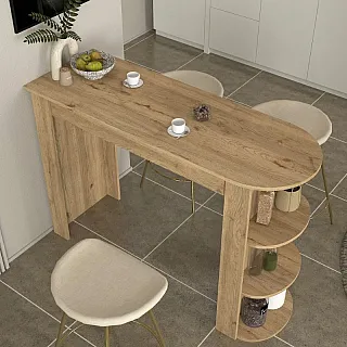 Τραπέζι μπαρ Vigne Megapap χρώμα sepet oak 150x51,6x101,8εκ.