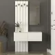 Έπιπλο εισόδου Kanso Megapap χρώμα λευκό 100x35x196,7εκ.