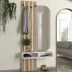 Έπιπλο εισόδου Reyas Megapap χρώμα λευκό - sepet oak 90x27x205,6εκ.