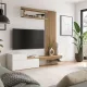 Σύνθεση τηλεόρασης Dumont Megapap χρώμα λευκό - sepet oak 180x36,8x200εκ.