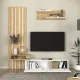 Σύνθεση τηλεόρασης Rosaline Megapap χρώμα λευκό - sepet oak 183x31,3x196,9εκ.