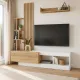 Σύνθεση τηλεόρασης Vermont Megapap χρώμα λευκό - sepet oak 180x40x193,8εκ.