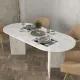 Τραπέζι Cortado Megapap χρώμα λευκό εφέ μαρμάρου 200x90x74εκ.