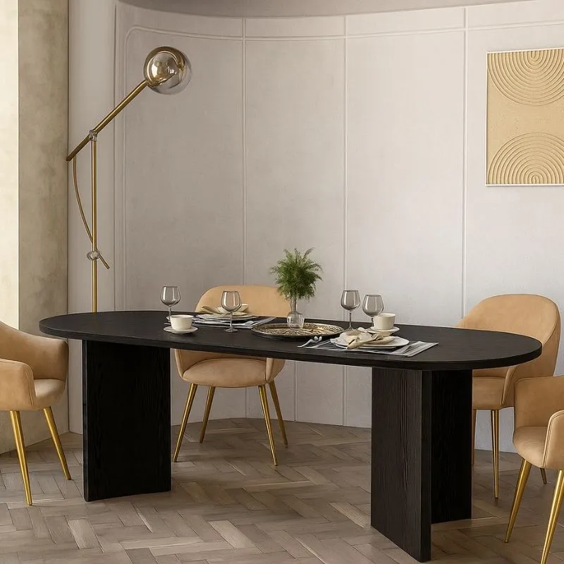Τραπέζι Cortado Megapap χρώμα sencron black 200x90x74εκ.