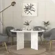 Τραπέζι Cortado Megapap χρώμα λευκό εφέ μαρμάρου 138x80x75εκ.