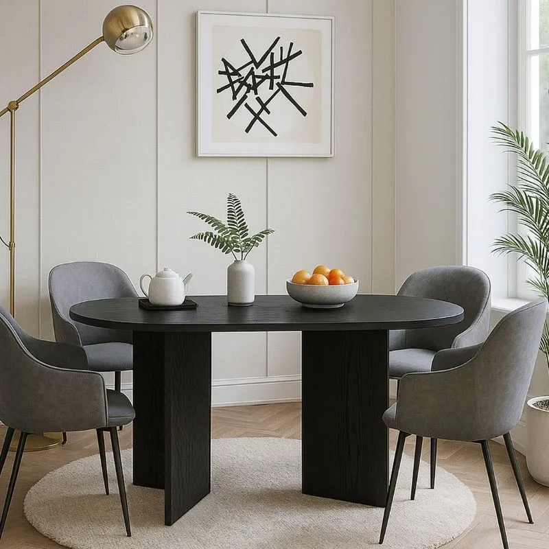 Τραπέζι Cortado Megapap χρώμα sencron black 138x80x75εκ.