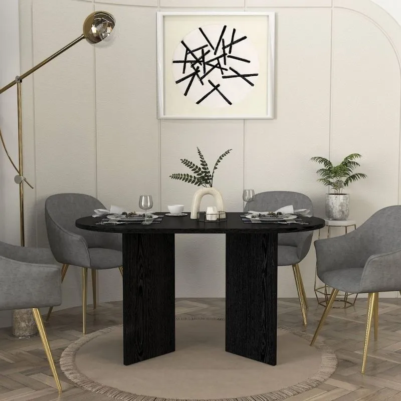 Τραπέζι Cortado Megapap χρώμα sencron black 138x80x75εκ.