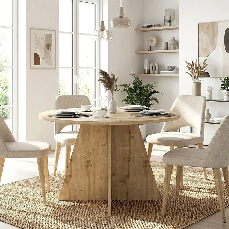 Τραπέζι Tailor Megapap χρώμα sapphire oak Ø120x75,7εκ.