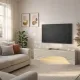 Έπιπλο τηλεόρασης Mara Megapap με LED χρώμα travertine 150x31,4x40εκ.