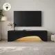 Έπιπλο τηλεόρασης Mara Megapap με LED χρώμα sencron black 150x31,4x40εκ.