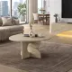 Τραπεζάκι σαλονιού Mara Megapap χρώμα travertine Ø75x36,8εκ.