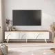 Έπιπλο τηλεόρασης Bono Megapap χρώμα λευκό - sepet oak 150x32,3x42,1εκ.