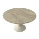 Τραπεζάκι σαλονιού Lepper Megapap χρώμα travertine - sandstone Ø75x39,8εκ.