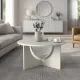 Τραπεζάκι σαλονιού Lemmar Megapap χρώμα sandstone Ø75x36,8εκ.
