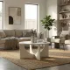 Τραπεζάκι σαλονιού Lemmar Megapap χρώμα sandstone Ø75x36,8εκ.