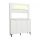 Έπιπλο κουζίνας με LED Melinta 4 Megapap χρώμα λευκό 120x40x181,8εκ.