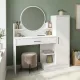 Τουαλέτα με καθρέπτη Andera Megapap χρώμα λευκό 123,9x35x144,4εκ.