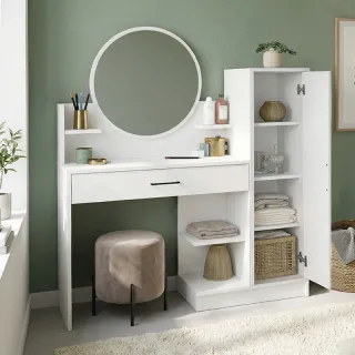 Τουαλέτα με καθρέπτη Andera Megapap χρώμα λευκό 123,9x35x144,4εκ.