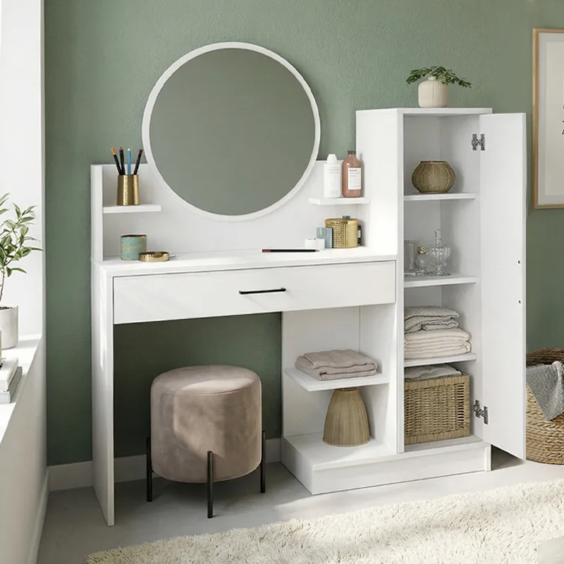 Τουαλέτα με καθρέπτη Andera Megapap χρώμα λευκό 123,9x35x144,4εκ.