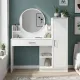 Τουαλέτα με καθρέπτη Andera Megapap χρώμα λευκό 123,9x35x144,4εκ.