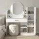 Τουαλέτα με καθρέπτη Andera Megapap χρώμα λευκό 123,9x35x144,4εκ.