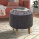 Σκαμπώ Enna Megapap υφασμάτινο χρώμα γκρι 40x40x42εκ. - Σκαμπώ