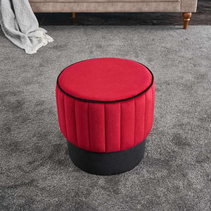 Σκαμπώ Rose Megapap βελούδινο χρώμα κόκκινο 40x40x40εκ. - Σκαμπώ