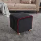Σκαμπώ Mona Megapap βελούδινο χρώμα μαύρο 40x40x40εκ. - Σκαμπώ