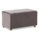 Σκαμπώ Mabel Megapap βελούδινο χρώμα γκρι 80x40x40εκ. - Σκαμπώ