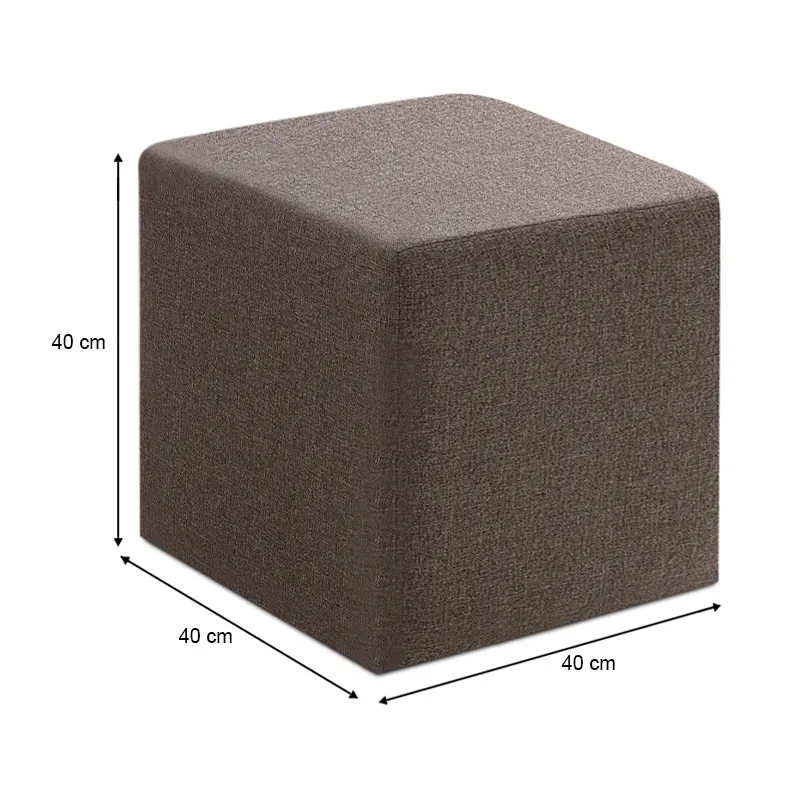 Σκαμπό Kare Megapap υφασμάτινο χρώμα καφέ 40x40x40εκ.