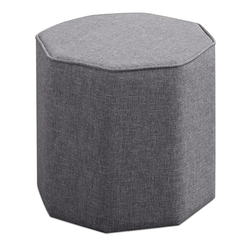Σκαμπό Hexa Megapap υφασμάτινο χρώμα γκρι 40x40x42εκ.