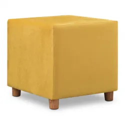 Σκαμπό Daisy Megapap υφασμάτινο χρώμα κίτρινο 40x40x40εκ.