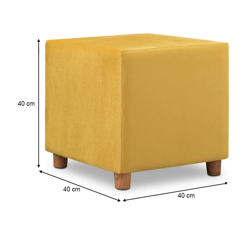 Σκαμπό Daisy Megapap υφασμάτινο χρώμα κίτρινο 40x40x40εκ.