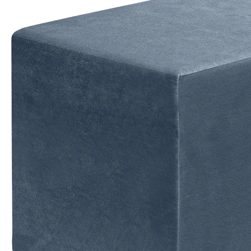 Σκαμπό April Megapap βελούδινο χρώμα ανθρακί 40x40x40εκ.