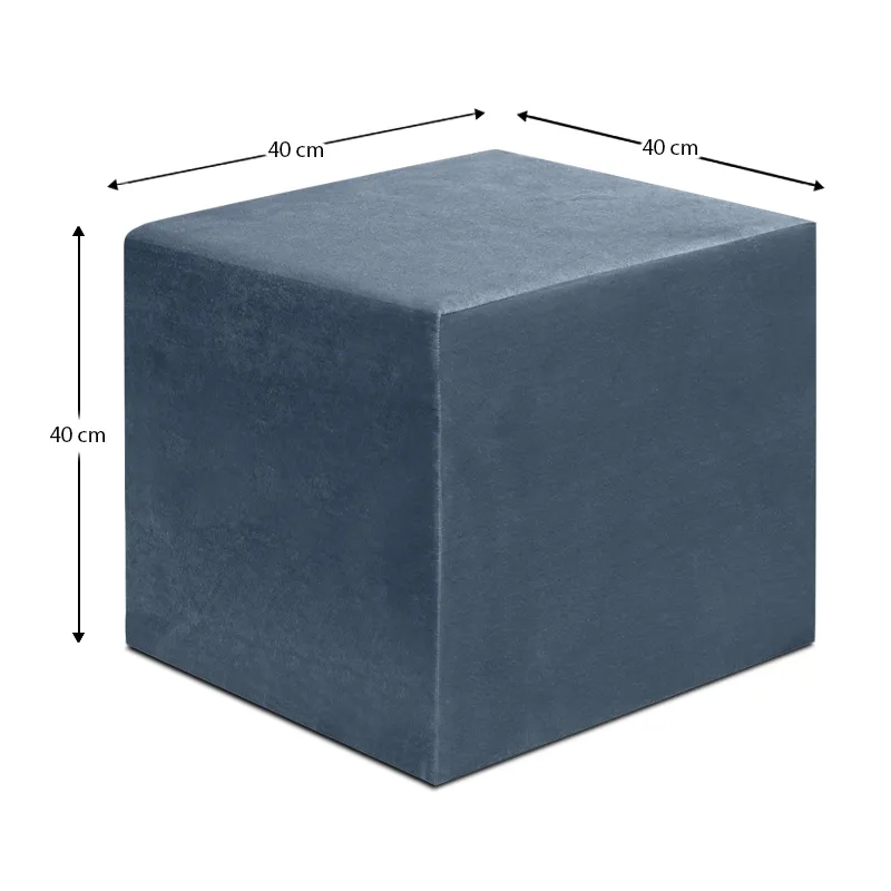 Σκαμπό April Megapap βελούδινο χρώμα ανθρακί 40x40x40εκ.