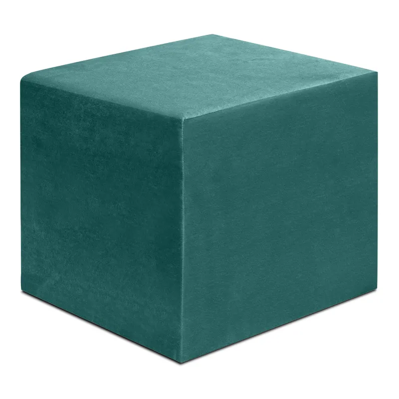 Σκαμπό April Megapap βελούδινο χρώμα κυπαρρισί 40x40x40εκ.