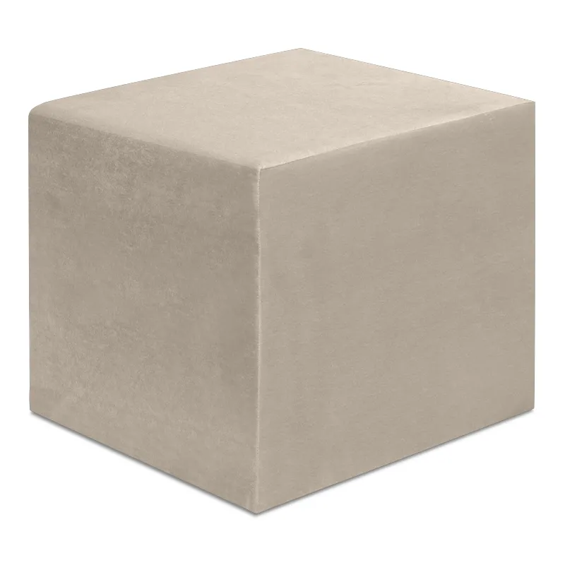Σκαμπό April Megapap βελούδινο χρώμα μπεζ 40x40x40εκ.