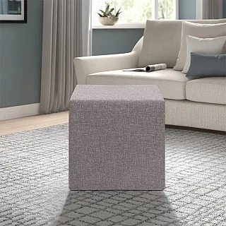 Σκαμπό Linda Megapap υφασμάτινο χρώμα καφέ 40x40x40εκ.