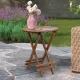 Τραπέζι πτυσσόμενο Queen Megapap από ξύλο οξιάς σε χρώμα καρυδί εμποτισμού Ø60x75εκ. - Τραπέζια κήπου