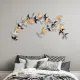 Διακοσμητικό τοίχου Birds Megapap μεταλλικό χρώμα μαύρο - bronze - ασημί 137x62εκ.
