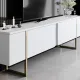Έπιπλο τηλεόρασης Luxe Megapap χρώμα λευκό - χρυσό 180x30x50εκ.
