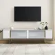 Έπιπλο τηλεόρασης Luxe Megapap χρώμα λευκό - χρυσό 180x30x50εκ.