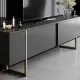 Έπιπλο τηλεόρασης Luxe Megapap χρώμα ανθρακί - χρυσό 180x30x50εκ.
