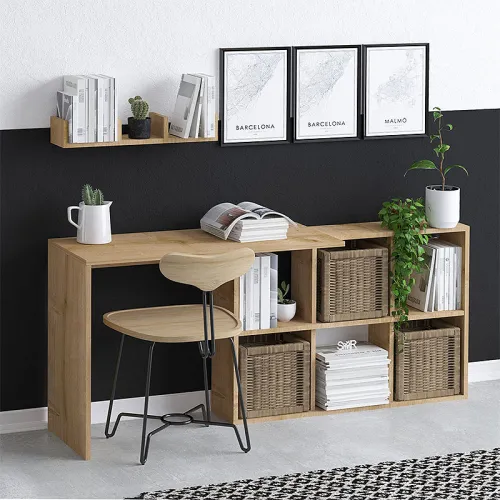Γραφείο εργασίας Blake Megapap χρώμα φυσικό οξιάς 145x45x74εκ.