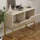 Κονσόλα - Μπουφές Zermat Megapap χρώμα μπεζ travertine - χρυσό 90x34x70εκ.