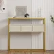Κονσόλα Guarda Megapap χρώμα μπεζ travertine - χρυσό 100x29x90εκ.