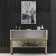 Μπουφές Luxe Megapap χρώμα travertine - χρυσό 120x30x80εκ.
