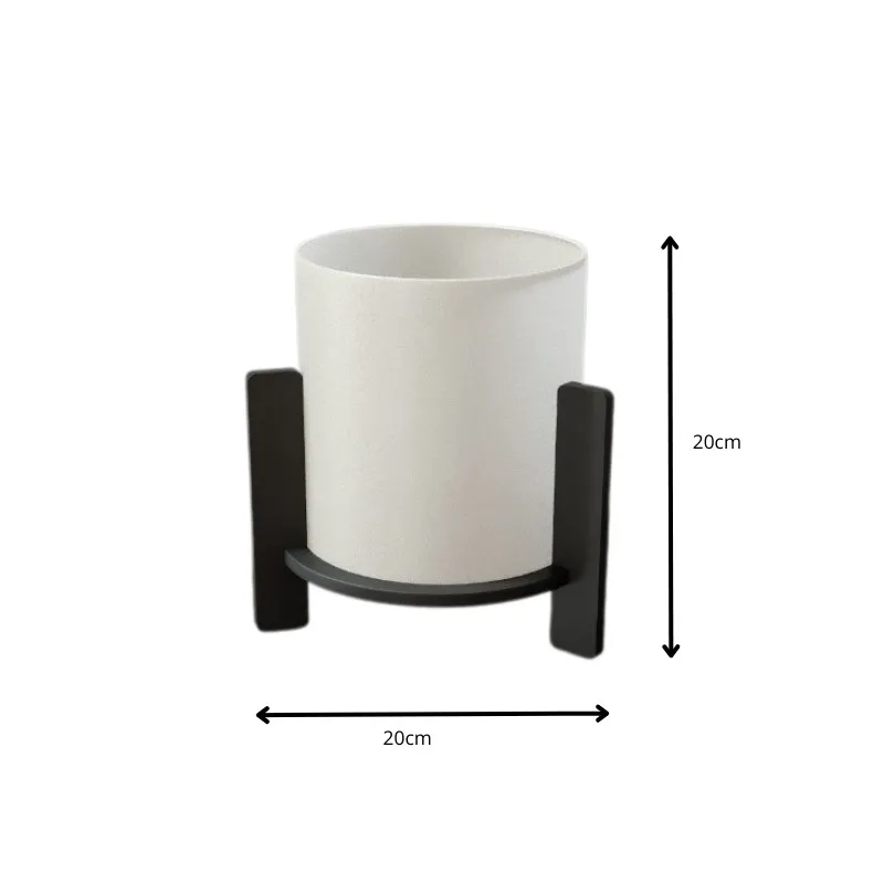 Φωτιστικό επιτραπέζιο Pine Megapap E27 Mdf χρώμα μαύρο - κρεμ Ø20x20εκ.