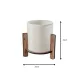 Φωτιστικό επιτραπέζιο Pine Megapap E27 Mdf χρώμα καρυδί - κρεμ Ø20x20εκ.