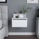 Κομοδίνο επιτοίχιο Arsen Megapap χρώμα λευκό 39,8x31,9x35εκ.